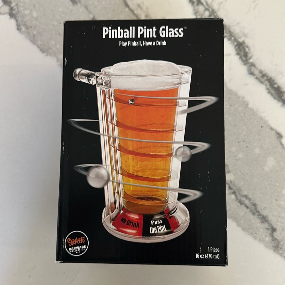 Pinball pint glass